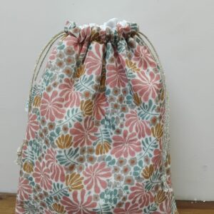 Pochette maillot imperméable en tissu coton motifs Liberty bleu