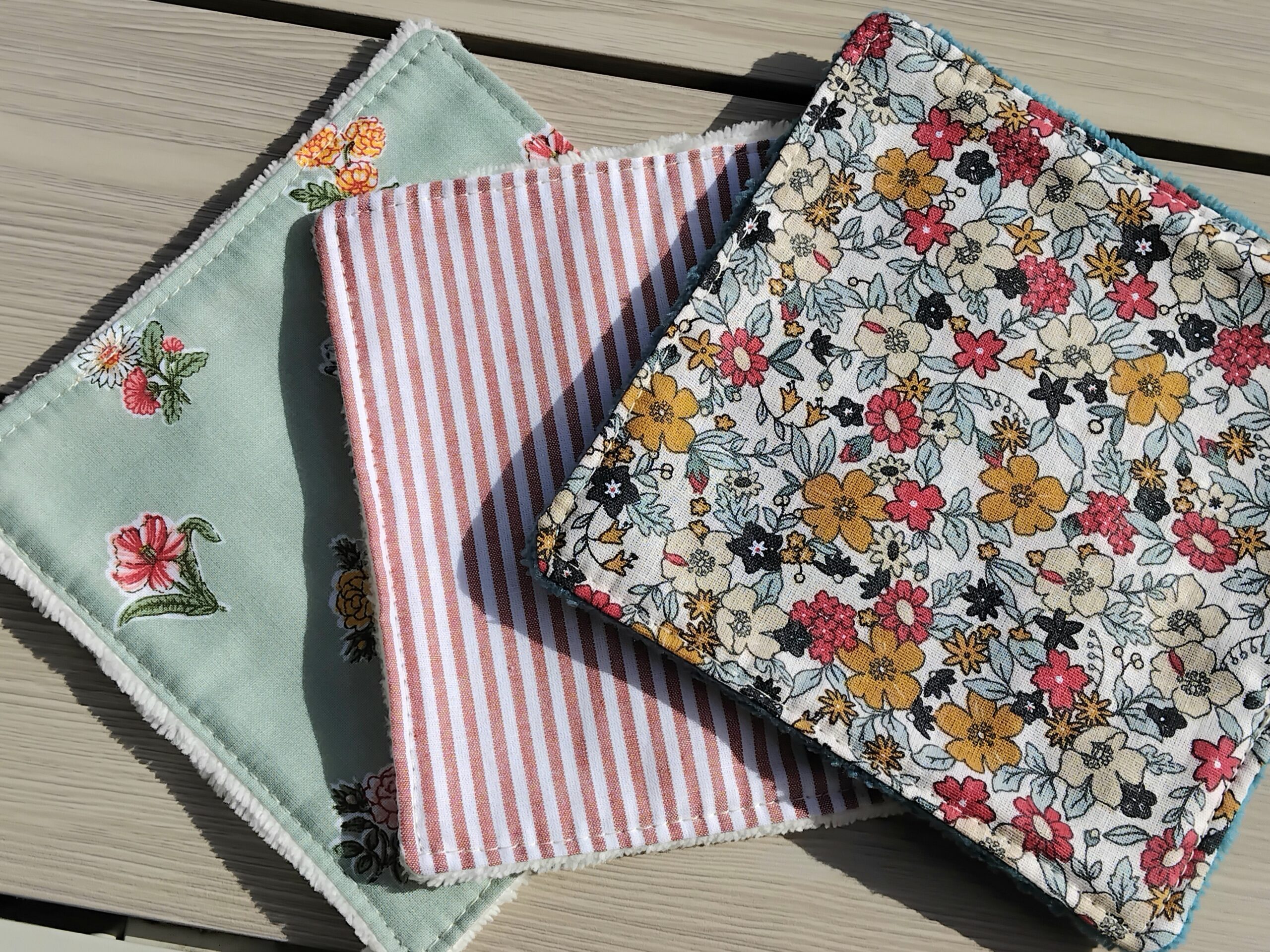 Lingettes réutilisables en coton Oeko Tex et éponge de bambou. – Image 3