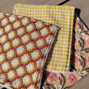 Lingettes visage lavables en Coton Oeko Tex et éponge de bambou.