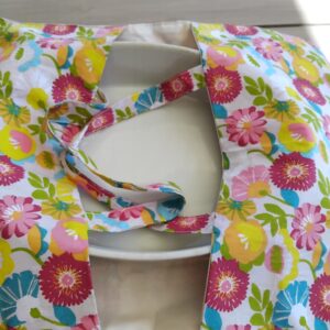 Sac à tarte en coton Oeko Tex motifs fleuris.