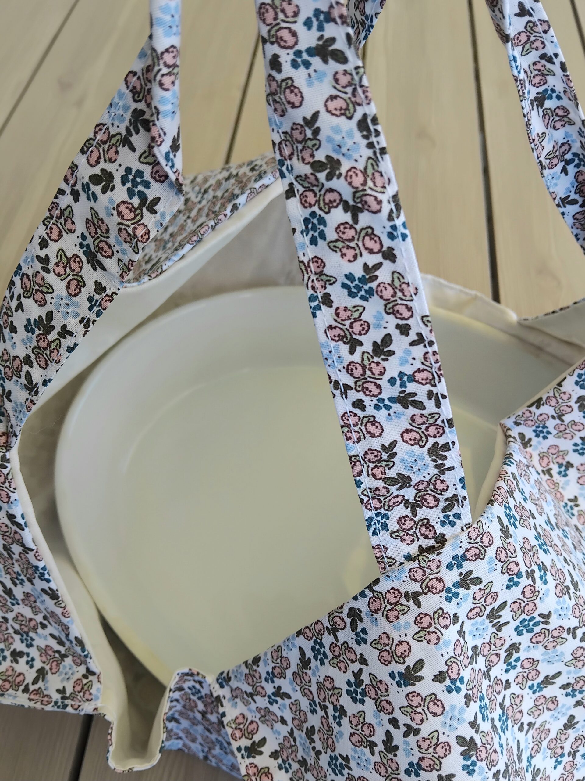 Sac à tarte en coton Oeko Tex motifs fleuris. – Image 2