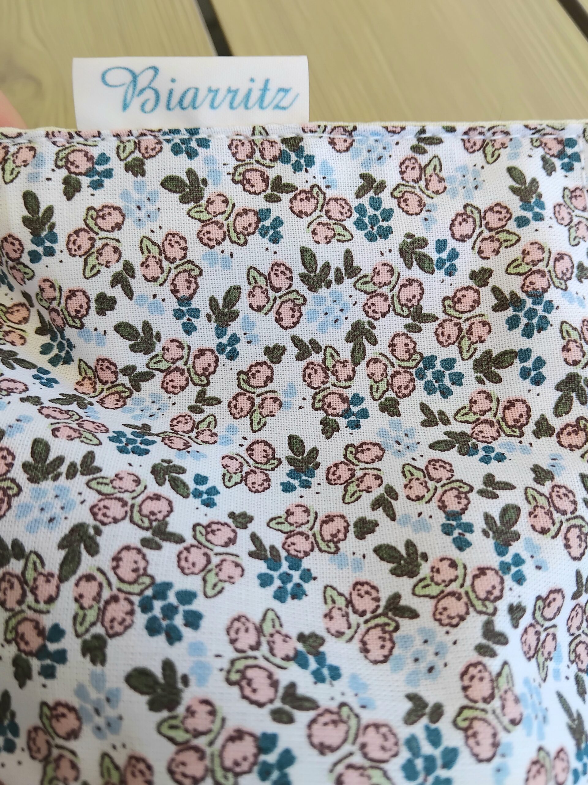 Sac à tarte en coton Oeko Tex motifs fleuris. – Image 3