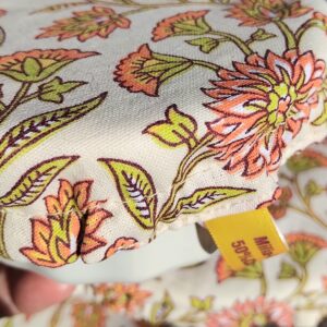 Couvercles écologiques réutilisables en coton Oeko Tex motifs fleuris.